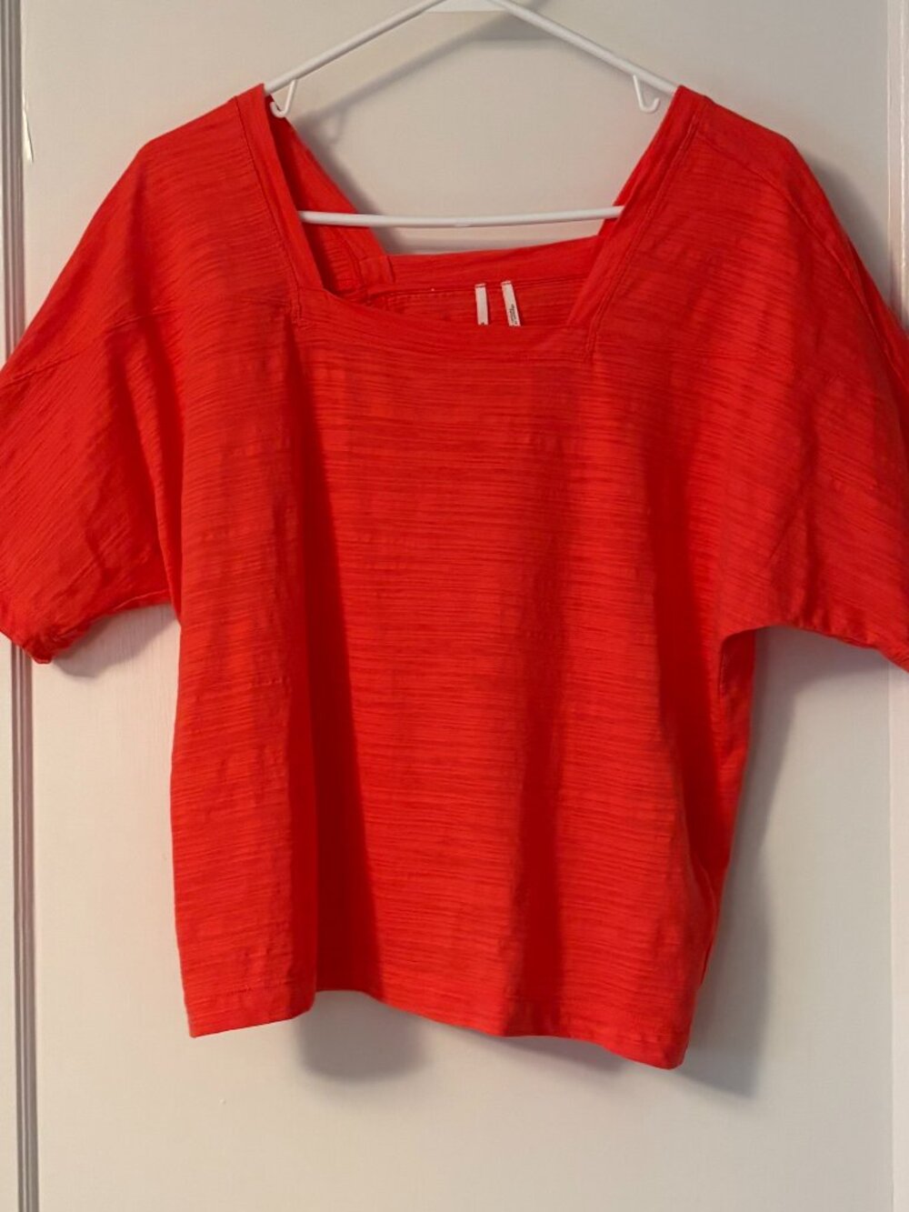 By Anthropologie square neck bright orange blouse size small